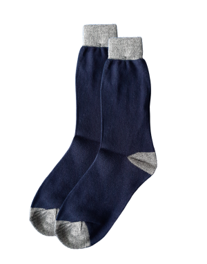 Men acrylic socks plain design navy